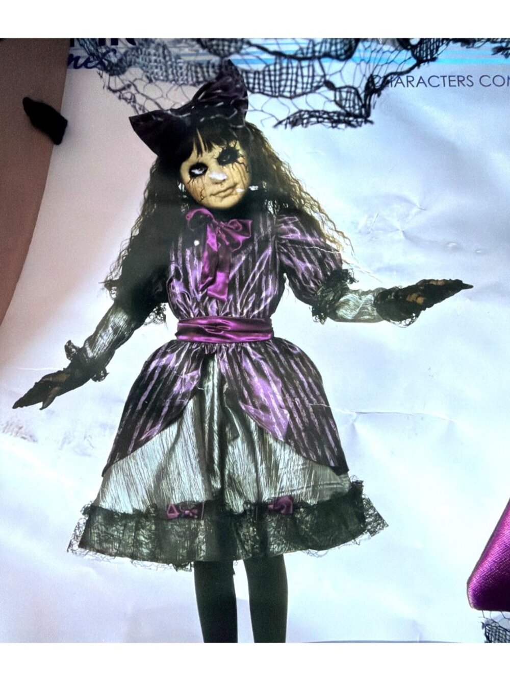 Creepy Doll Halloween Costume Scary Cosplay Set Child Size X-Large